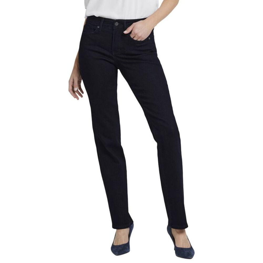 Nydj Womens Marilyn Dark Enzyme Straight Leg Jean